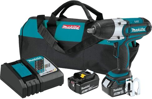 ماكيتا XWT04TX 18V LXT ليثيوم أيون لاسلكي 1/2 بوصة مربعة. طقم مفتاح ربط الصدمات (5.0 أمبير)، in Saudi Arabia