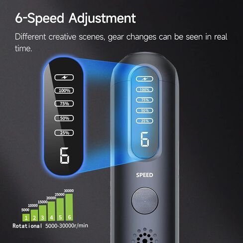 مجموعة ادوات دوارة لاسلكية ببطارية ليثيوم ايون 8 فولت من 52 قطعة، اداة دوارة صغيرة بـ6 سرعات 30000 دورة في الدقيقة للصنفرة والتلميع والحفر والنقش والحرف اليدوية in Kuwait