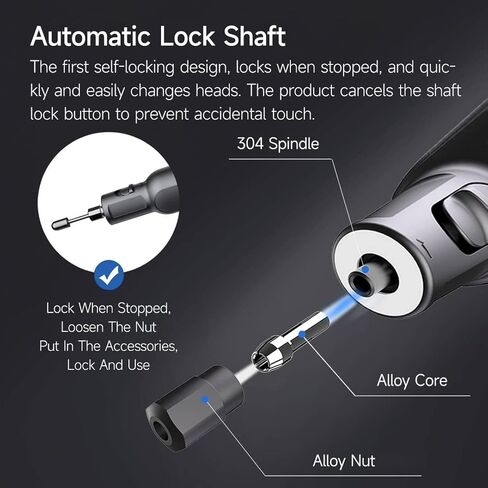 مجموعة ادوات دوارة لاسلكية ببطارية ليثيوم ايون 8 فولت من 52 قطعة، اداة دوارة صغيرة بـ6 سرعات 30000 دورة في الدقيقة للصنفرة والتلميع والحفر والنقش والحرف اليدوية in Kuwait