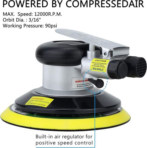 جهاز تلميع هوائي مزدوج الحركة من Ouya مقاس 6 بوصة يعمل بالهواء بشكل عشوائي مع 9 قطع من أقراص الصنفرة in Kuwait