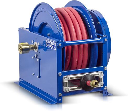بكرة خرطوم الوقود القابلة للسحب SLPF-550 من Coxreels، سلسلة وقود SP - ¾ بوصة × 50 بوصة - تصميم سهل الصيانة - هيكل فولاذي شديد التحمل، صنع في الولايات المتحدة الأمريكية، أزرق in Kuwait