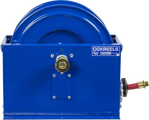 بكرة خرطوم الوقود القابلة للسحب SLPF-550 من Coxreels، سلسلة وقود SP - ¾ بوصة × 50 بوصة - تصميم سهل الصيانة - هيكل فولاذي شديد التحمل، صنع في الولايات المتحدة الأمريكية، أزرق in Kuwait