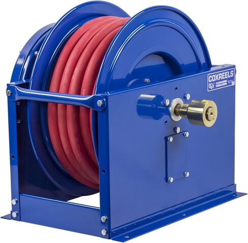 بكرة خرطوم الوقود القابلة للسحب SLPF-550 من Coxreels، سلسلة وقود SP - ¾ بوصة × 50 بوصة - تصميم سهل الصيانة - هيكل فولاذي شديد التحمل، صنع في الولايات المتحدة الأمريكية، أزرق in Kuwait