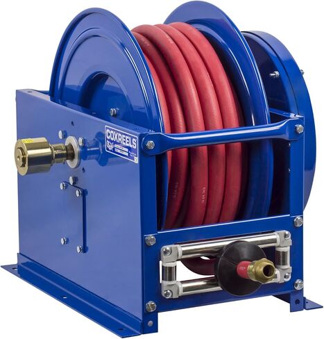 بكرة خرطوم الوقود القابلة للسحب SLPF-550 من Coxreels، سلسلة وقود SP - ¾ بوصة × 50 بوصة - تصميم سهل الصيانة - هيكل فولاذي شديد التحمل، صنع في الولايات المتحدة الأمريكية، أزرق in Kuwait