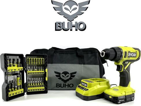 Cordless 1/2 inch Drill Driver Bundle - Includes Cordless 1/2 Drill Driver, 70 Piece Drill Bit Set, 18-Volt Lithium-ion Battery, Charger and Tool Bag in Kuwait