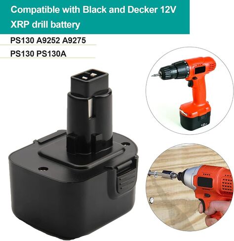 Creabest New 12V 3.5Ah Ni-MH Replacement Battery for Black & Decker Battery PS130 A9252 A9275 PS130 PS130A Power Tool Battery Packs Include one 1.2V-18V 1.5A Charger. in Saudi Arabia