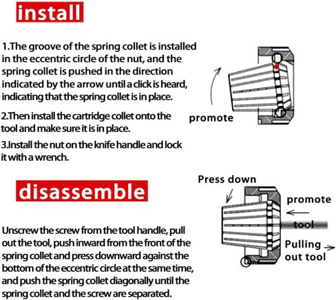 1/2 Inch Shank Router Collet Extension Chuck Converter Adapter with ER20 Spring Collet 6.5mm 12.7mm, ER20 M Type Wrench Spanner for CNC Engraving Machine & Milling Lathe Tool Holder in Kuwait