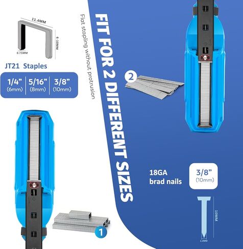 مسدس تدبيس كهربائي من فريفريجو، دباسة JT21 تعمل بالبطارية 2 في 1 مع مسدس أظافر براد مقاس 18، دباسة قابلة لإعادة الشحن 4 فولت مع دبابيس JT21 1000 3/8 بوصة، مسدس أظافر مدمج مع 1000 مسمار براد 3/8 بوصة، شحن USB in Kuwait