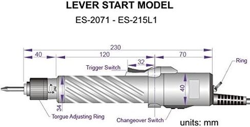 Electric Torque Screwdriver, Lever Start, Torque Range (0.5-6.0 in-lbs), Direct Plug-in, (Sumake ES-207L1) in Saudi Arabia
