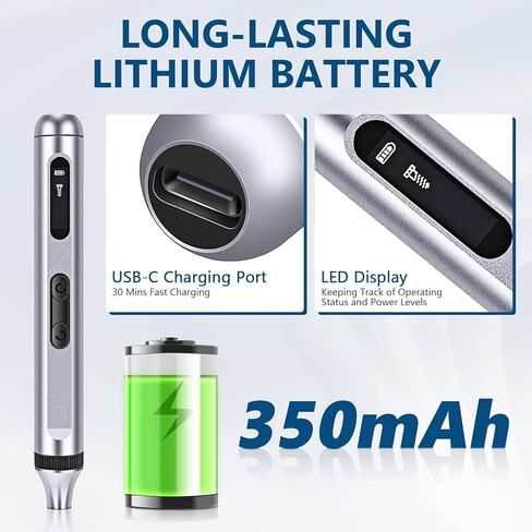 GuDoQi Precision Screwdriver Set 52 in 1, Cordless Rechargeable Mini Electric Screwdriver, LED Display, 48 Magnetic Bits, Power Screwdriver with 2 Lights, Portable Repair Tool Kit for Phone, Laptops in Kuwait