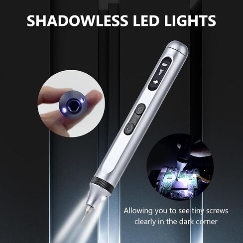 GuDoQi Precision Screwdriver Set 52 in 1, Cordless Rechargeable Mini Electric Screwdriver, LED Display, 48 Magnetic Bits, Power Screwdriver with 2 Lights, Portable Repair Tool Kit for Phone, Laptops in Kuwait