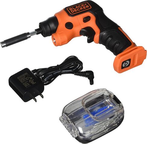 BLACK+DECKER BDCSFS30C 4V Max Lithium Ion Lightdriver Cordless Screwdriver with Storage Pak with BLACK+DECKER BDA42SD 42-Piece Standard Screwdriver Bit Set in Saudi Arabia