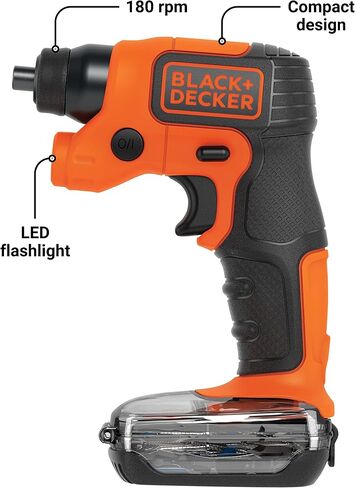 BLACK+DECKER BDCSFS30C 4V Max Lithium Ion Lightdriver Cordless Screwdriver with Storage Pak with BLACK+DECKER BDA42SD 42-Piece Standard Screwdriver Bit Set in Saudi Arabia