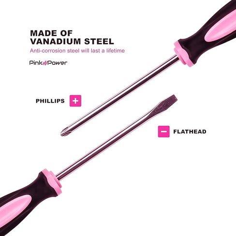 مجموعة أدوات منزلية من بينك باور مع مجموعة مثقاب وردية 20 فولت للنساء، مجموعة مثقاب كهربائية بمفك كهربائي 3.6 فولت، وحقيبة أدوات ومجموعة أدوات يدوية لمفك براغي مغناطيسي - مجموعة أدوات مثقاب كهربائي لاسلكي للنساء in Kuwait