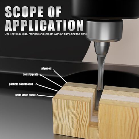 CSOOM TCT لقمة توجيه مستقيمة للتشذيب الصناعي، قطر 1/8 بوصة، ساق 1/4 بوصة، قاطع مستقيم من كربيد CNC، أدوات النجارة للحز والتشذيب، إلخ. in Kuwait