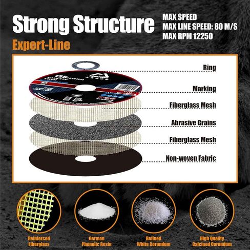 Merryland 25 Pack Cut Off Wheel 5 inch 1/16 Metal Iron Stainless Steel | 5inch Angle Grinder, Cutting Wheel, 5 X 1/16 X 7/8 Ultra Thin Cutting Disc Expert-Line E11081642 in Saudi Arabia