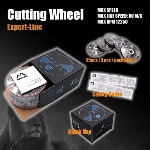 Merryland 25 Pack Cut Off Wheel 5 inch 1/16 Metal Iron Stainless Steel | 5inch Angle Grinder, Cutting Wheel, 5 X 1/16 X 7/8 Ultra Thin Cutting Disc Expert-Line E11081642 in Saudi Arabia