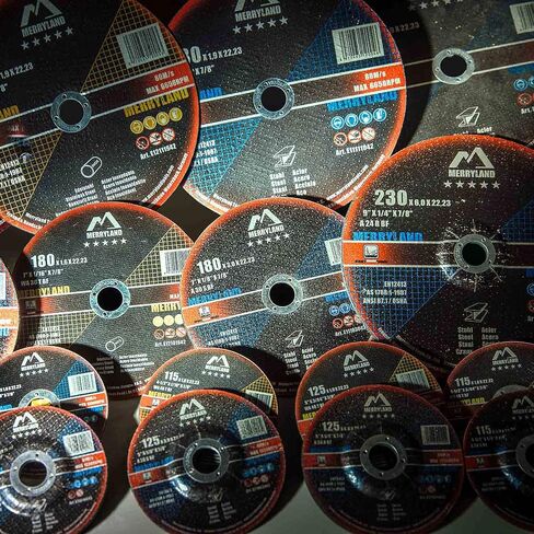 Merryland 25 Pack Cut Off Wheel 5 inch 1/16 Metal Iron Stainless Steel | 5inch Angle Grinder, Cutting Wheel, 5 X 1/16 X 7/8 Ultra Thin Cutting Disc Expert-Line E11081642 in Saudi Arabia