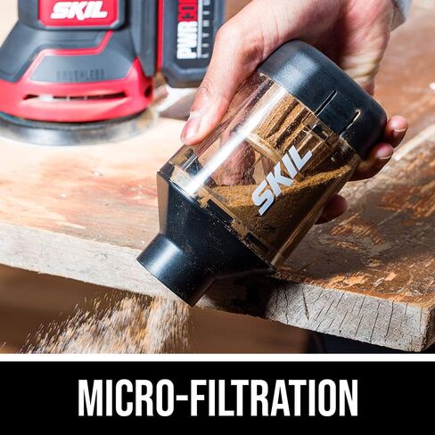 SKIL PWRCore 20 Brushless 20V 5-Inch Random Orbital Sander, Includes 2.0Ah Lithium Battery and PWRJump Charger - SR660302 in Saudi Arabia