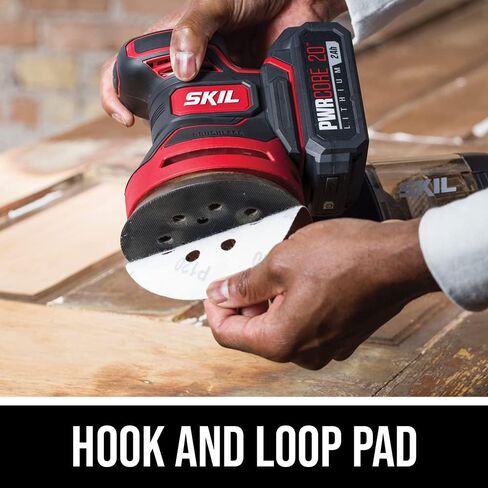 SKIL PWRCore 20 Brushless 20V 5-Inch Random Orbital Sander, Includes 2.0Ah Lithium Battery and PWRJump Charger - SR660302 in Saudi Arabia