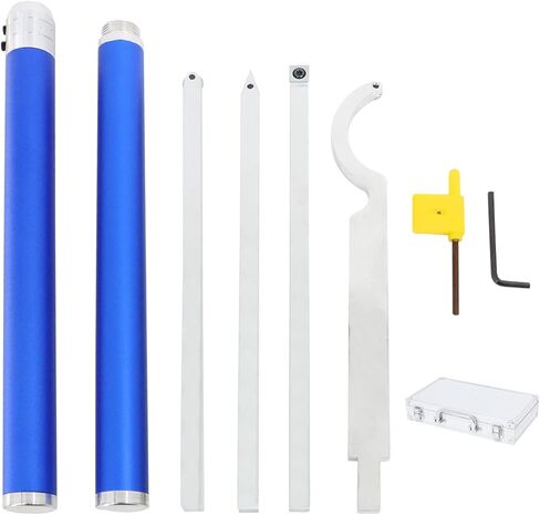 WerkWeit Carbide Lathe Tools Set Wood Turning Tools for Lathe with Extendable Handle Lathe Rougher Finisher tools with Swan Neck Hollowing Tool, Aluminum Case in Kuwait