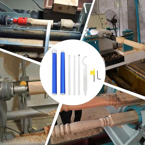 WerkWeit Carbide Lathe Tools Set Wood Turning Tools for Lathe with Extendable Handle Lathe Rougher Finisher tools with Swan Neck Hollowing Tool, Aluminum Case in Kuwait