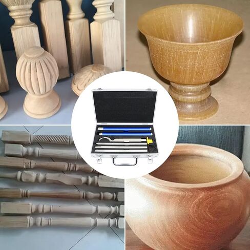 WerkWeit Carbide Lathe Tools Set Wood Turning Tools for Lathe with Extendable Handle Lathe Rougher Finisher tools with Swan Neck Hollowing Tool, Aluminum Case in Kuwait