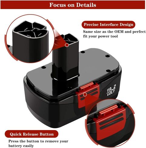 2 Pack 3600mAh Ni-Mh Replacement Battery Compatible with Craftsman 19.2 Volt C3 DieHard 130279005 315.113753 315.115410 315.11485 1323903 120235021 130235021 11375 11376 19.2V Cordless Drill Batteries in Saudi Arabia