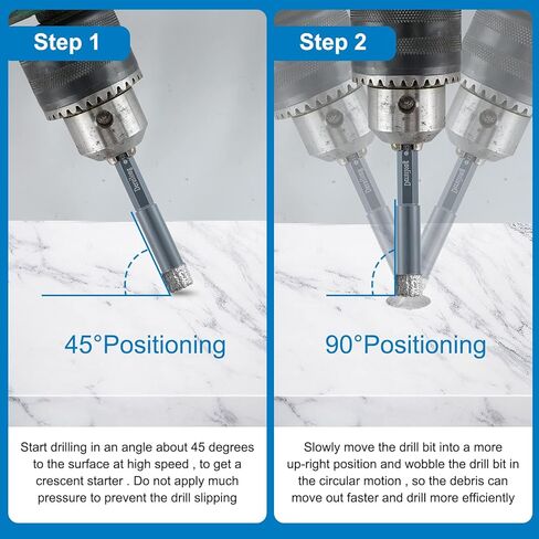 Dry Diamond Hole Saw Drill Bits Set 5 PCs （5mm/6mm/8mm/10mm/12mm） for Granite Ceramic Marble Tile Stone Glass Hard Materials in Kuwait