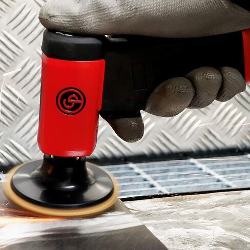 Chicago Pneumatic CP7202 - أداة صنفرة دوارة عشوائية الهواء، تحسين المنزل، ملمع، إزالة الصدأ، أداة دوارة، مقبض مسدس، خطاف وحلقة، 3 بوصة (75 مم)، 0.2 HP/ 150 وات - 15000 دورة في الدقيقة، مقاس واحد، المصنع in Kuwait