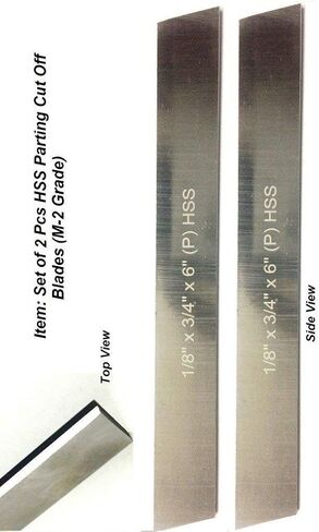 Set of 2 HSS Blades 1/8"x 3/4" (Wide) x 6" (Long) for Lathe Parting Cut Off & Tool Holders-Hard & Ground in Saudi Arabia