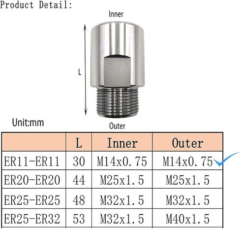 ER11-ER11 آلة النقش المغزل محول الأكمام، آلة المغزل تقليل الأكمام تمديد ربط أجزاء المكسرات in Kuwait