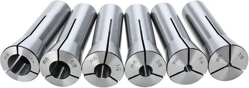 BTSHUB 6pcs Precsion R8 Collets Set 1/8" - 3/4" Mill Chuck Holder Kit in Kuwait