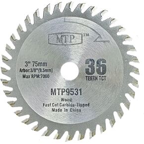 MTP 3 بوصة (75 مم) 3x3/8 شفرة بلاستيكية خشبية (3/8 بوصة 9.5 مم أربور) شفرة قطع متوافقة مع منشار قطع Ryobi Worx Milwaukee Dewalt (1x شفرة خشبية) in Kuwait