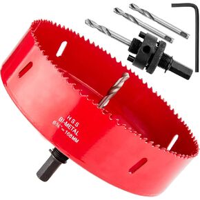 6-5/8 Inch Hole Saw with Heavy Duty Arbor, 38mm Cutting Depth HSS Bi-Metal Hole Cutter for Speakers Recessed Can Lights, Smoothly Cutting in Drywall Plastic Woods Acoustic Tile and Metal Sheet in Saudi Arabia