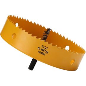 منشار ثقب 6-1/4 بوصة، قاطع ثقب ثنائي المعدن 159 مم HSS، منشار ثقب للإضاءة المريحة، يمكن إضاءة العلبة، لوح كي، ألواح ثقب الذرة، خشب رقائقي، أصفر in Kuwait