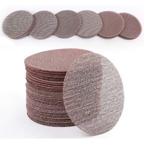 LotFancy 5 Inch Sanding Discs, 60PCS 80 100 120 180 240 320 Grit Mesh Abrasive Dustless Sandpaper Assortment for Car, Woodworking - Hook and Loop Random Orbital Sander Round Sand Paper in Saudi Arabia