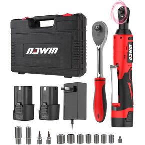 NAWIN Cordless Ratchet Set, 3/8" 40Ft-lbs 400 RPM 16.8V Electric Ratchet Tool Kit with 2 Pack of 2.0Ah Batteries and w/ 80-Min Fast Charge in Kuwait