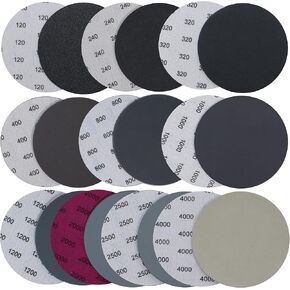 Aewio 30PCS 5 inch No Hole #240-#3000 Wet Dry Sanding Discs 240 320 400 600 800 1000 1200 1500 2000 3000 Grit Sandpaper Compatible for Random Orbital Sanders (#240-#3000 10Kind Grit Each 3PCS)