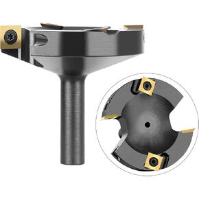 SpeTool CNC Spoilboard Surfing Router Bit، 1/2 بوصة عرقوب 3 بوصة قطر القطع، 2+2 كربيد إدراج لوح تسطيح جهاز التوجيه لتخطيط مطحنة النجارة