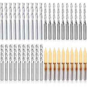 مجموعة أدوات طحن نهاية HQMaster مجموعة أدوات قطع وطحن باستخدام الحاسب الآلي (4 أنواع، كل 10 قطع) in Kuwait