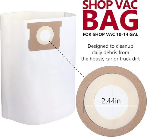 9 عبوات من أكياس فلتر المكنسة المتوافقة مع أكياس Shop Vac سعة 10-14 جالون، النوع F 90662 9066200 9066233، النوع I 90672 9067200 9067233، VF2005، CMXZVBE3877 أكياس فلتر تجميع للاستعمال مرة واحدة in Kuwait