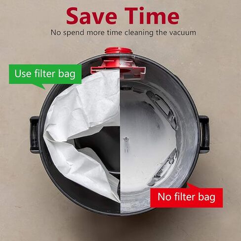 9 عبوات من أكياس فلتر المكنسة المتوافقة مع أكياس Shop Vac سعة 10-14 جالون، النوع F 90662 9066200 9066233، النوع I 90672 9067200 9067233، VF2005، CMXZVBE3877 أكياس فلتر تجميع للاستعمال مرة واحدة in Kuwait