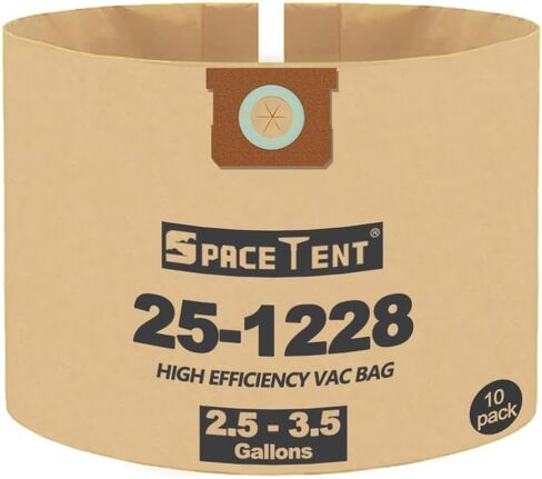 سبايس تينت 10 عبوات من اكياس فلتر الهواء 25-1228 متوافقة مع مكنسة ستانلي 2.5-3.5 جالون الجافة والرطبة. in Kuwait