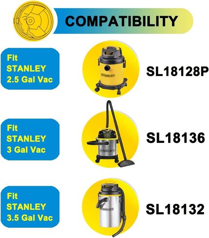 سبايس تينت 10 عبوات من اكياس فلتر الهواء 25-1228 متوافقة مع مكنسة ستانلي 2.5-3.5 جالون الجافة والرطبة. in Kuwait