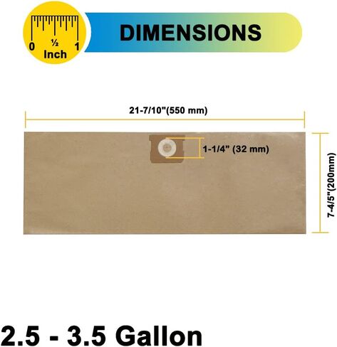 سبايس تينت 10 عبوات من اكياس فلتر الهواء 25-1228 متوافقة مع مكنسة ستانلي 2.5-3.5 جالون الجافة والرطبة. in Kuwait