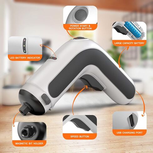 مفك كهربائي ENERTWIST لاسلكي 4 فولت بحد أقصى 6 نانومتر مع ملحقات 36 قطعة، مصباح ليد مدمج، كابل شحن USB، ET-CS-4M in Kuwait