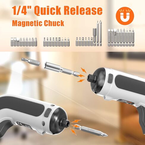 مفك كهربائي ENERTWIST لاسلكي 4 فولت بحد أقصى 6 نانومتر مع ملحقات 36 قطعة، مصباح ليد مدمج، كابل شحن USB، ET-CS-4M in Kuwait