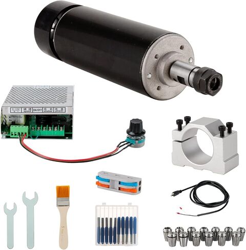 مجموعة محرك مغزل 500 واط CNC ، محول طاقة 500 واط 0.5 كيلو واط لمحرك دوران ومبرد هواء ومحول طاقة سرعة دوران 52 مم ومشبك ER11 قطعة للنقش باستخدام الحاسب الآلي in Kuwait