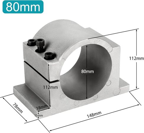 CNC Clamp Mount Bracket Support 65mm Cast Aluminium with 3pcs Screws for CNC Spindle Motor Water Cooled spindle Motor Air Cooled Spindle Motor 0.8KW or 1.5KW on CNC Router Machine in Kuwait